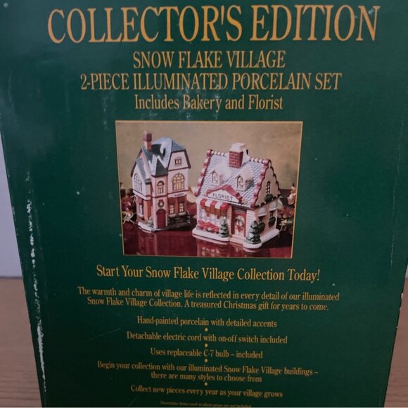 Grandeur Noel Snow Flake Village Florist and Bakery Christmas Hand Painted 1994 - Picture 11 of 14